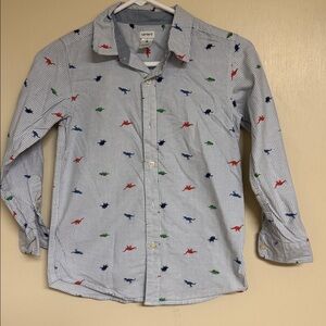 Carter's Kids Blue Striped Shirt with Colorful Accents